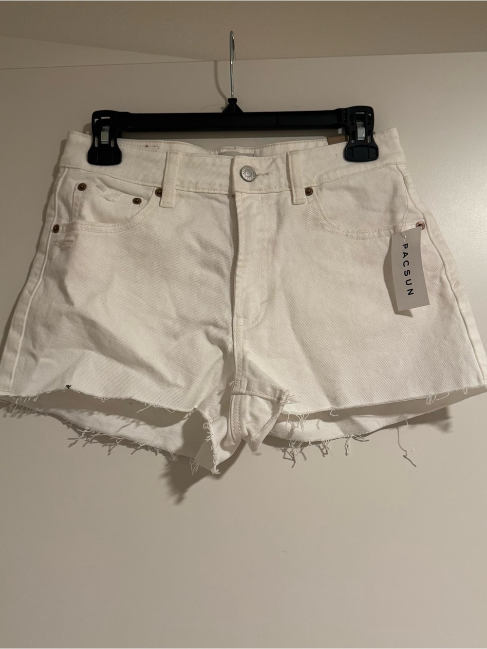PacSun Women's White Denim Cutoff Shorts-26